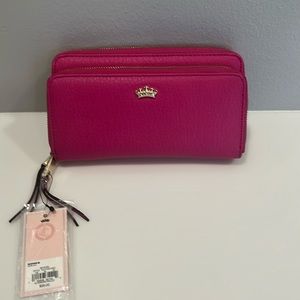 Juicy Couture Pink Double Zip Wristlet Wallet